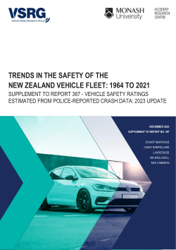 Trends in the safety of the New Zealand vehicle fleet: 1964 to 2021. Supplement to MUARC Report 367 - vehicle safety ratings estimated from police-reported crash data: 2023 update.