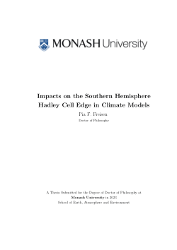 Impacts on the Southern Hemisphere Hadley Cell Edge in Climate Models