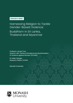 Harnessing Religion to Tackle Gender-Based Violence: Buddhism in Sri Lanka, Thailand and Myanmar