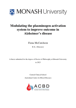 Modulating the plasminogen activation system to improve outcome in Alzheimer's disease