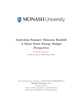 Australian Summer Monsoon Rainfall: A Moist Static Energy Budget Perspective
