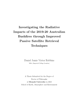 Investigating the Radiative Impacts of the 2019-20 Australian Bushfires through Improved Passive Satellite Retrieval Techniques