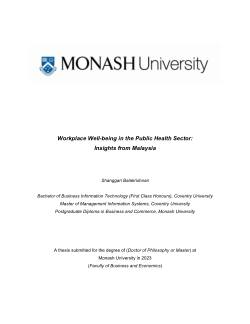 Workplace Well-being in the Public Health Sector:  Insights from Malaysia