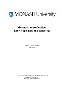 Metazoan reproduction: knowledge gaps and syntheses