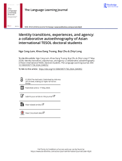 Identity transitions, experiences, and agency: a collaborative autoethnography of Asian international TESOL doctoral students