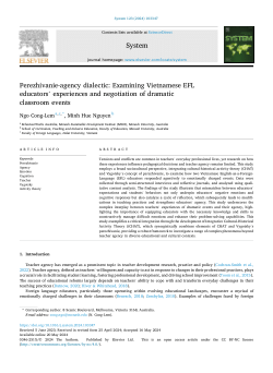 Perezhivanie-agency dialectic: Examining Vietnamese EFL educators’ experiences and negotiation of dramatic classroom events
