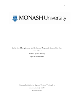 On the Age of Energiewende: Anticipation and Response in German Literature