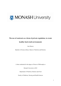 The use of contracts as a form of private regulation, to create healthy food retail environments