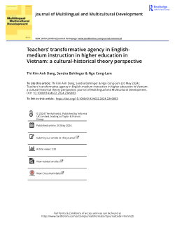 Teachers’ transformative agency in English-medium instruction in higher education in Vietnam: a cultural-historical theory perspective