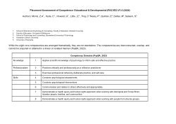 <b>Placement Assessment of Competence - Educational & Developmental (PAC-ED)</b>
