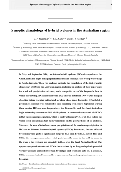 Synoptic climatology of hybrid cyclones in the Australian region