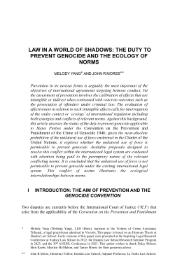 Law in a World of Shadows: The Duty to Prevent Genocide and the Ecology of Norms