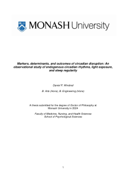 Markers, determinants, and outcomes of circadian disruption: An observational study of endogenous circadian rhythms, light exposure, and sleep regularity