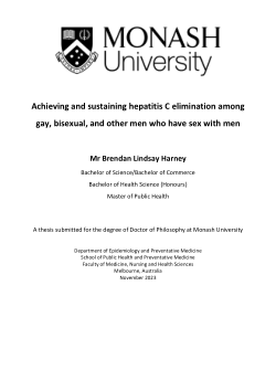 Achieving and sustaining hepatitis C elimination among gay, bisexual, and other men who have sex with men