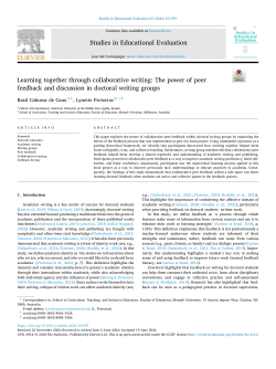 Learning together through collaborative writing: The power of peer feedback and discussion in doctoral writing groups