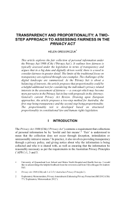 Transparency and Proportionality: A Two-Step Approach to Assessing Fairness in the <i>Privacy Act</i>