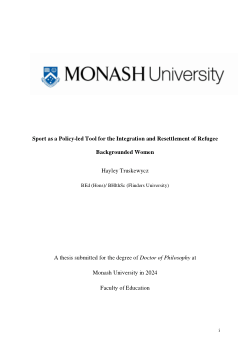 Sport as a Policy-led Tool for the Integration and Resettlement of Refugee Backgrounded Women