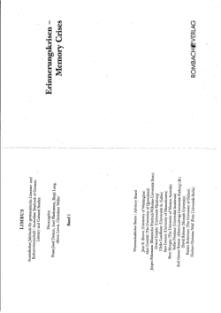 “‘Staub, der einen Besuch abstattet’ – Zur Selbsterinnerung der Schrift in Ralf Rothmanns Milch und Kohle”, in: Erinnerungskrisen / Memory Crises, hg. Franz-Josef Deiters et al Freiburg i. Br./Berlin/Wien: Rombach, 2008, S. 67-84.