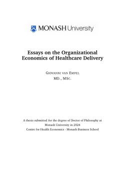 Essays on the Organizational Economics of Healthcare Delivery