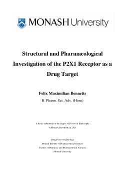 Structural and Pharmacological Investigation of the P2X1 Receptor as a Drug Target