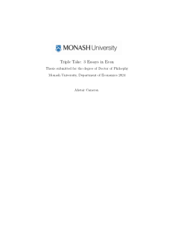 Triple take: 3 essays in econ