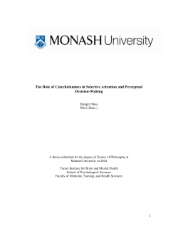 The Role of Catecholamines in Selective Attention and Perceptual Decision-Making