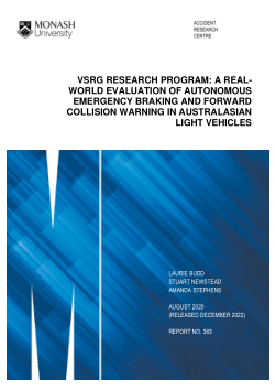 VSRG Research Program: A Real-World Evaluation of Autonomous Emergency Braking and Forward Collision Warning in Australasian Light Vehicles (MUARC Report 363)