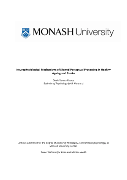 Neurophysiological Mechanisms of Slowed Perceptual Processing in Healthy Ageing and Stroke