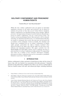 Solitary Confinement and Prisoners' Human Rights