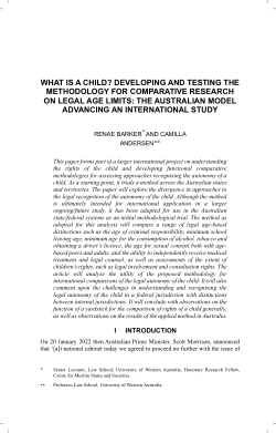 What is a Child? Developing and Testing the Methodology for Comparative Research on Legal Age Limits: The Australian Model Advancing an International Study
