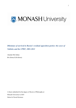 Dilemmas of survival in Russia’s residual opposition parties: the cases of Yabloko and the CPRF, 2001-2022