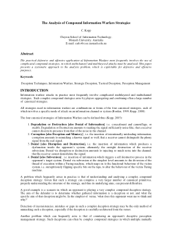 <b>The Analysis of Compound Information Warfare Strategies</b>
