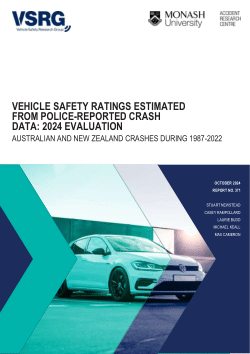 Vehicle safety ratings estimated from police-reported crash data: 2024 Evaluation - Australian and New Zealand crashes during 1987-2022 (MUARC Report No. 371).