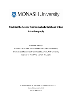 Troubling the Agentic Teacher: An Early Childhood Critical Autoethnography