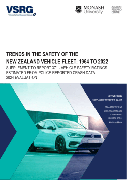 Trends in the safety of the New Zealand vehicle fleet: 1964 to 2022. Supplement to MUARC Report 371 - vehicle safety ratings estimated from police-reported crash data: 2024 Evaluation.