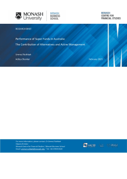 Performance of Super Funds in Australia: The Contribution of Alternatives and Active Management