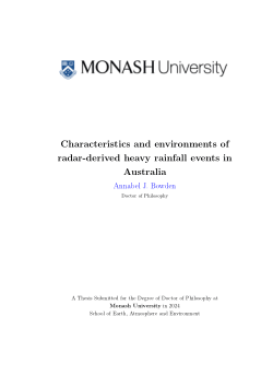 Characteristics and environments of radar-derived heavy rainfall events in Australia
