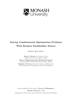 Solving Combinatorial Optimization Problems With Boolean Satisfiability Solvers