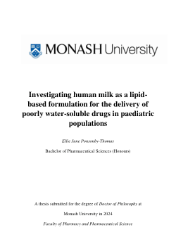 Investigating human milk as a lipid-based formulation for the delivery of poorly water-soluble drugs in paediatric populations