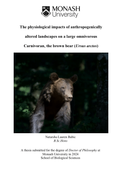 The physiological impacts of anthropogenically altered landscapes on a large omnivorous Carnivoran, the brown bear (Ursus arctos)