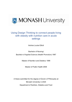 Using Design Thinking to connect people living with obesity with nutrition care in acute settings