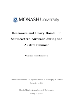 Heatwaves and Heavy Rainfall in Southeastern Australia during the Austral Summer