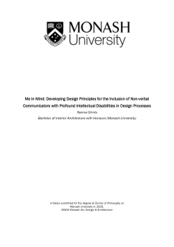 Me in Mind: Developing Design Principles for the Inclusion of Non-verbal Communicators with Profound Intellectual Disabilities in Design Process.
