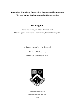 Australian Electricity Generation Expansion Planning and Climate Policy Evaluation under Uncertainties