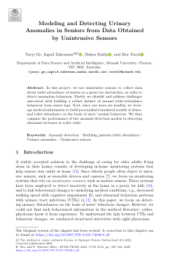 Modeling and detecting urinary anomalies in seniors from data obtained by unintrusive sensors
