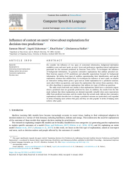 Influence of context on users’ views about explanations for decision-tree predictions