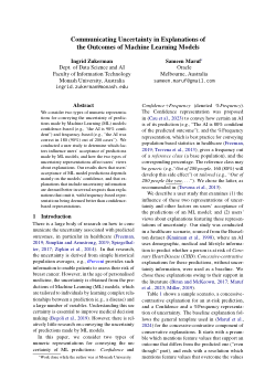 Communicating Uncertainty in Explanations of the Outcomes of Machine Learning Models