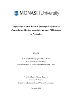 Exploring overseas doctoral journeys: Experiences of negotiating identity as an international PhD student in Australia