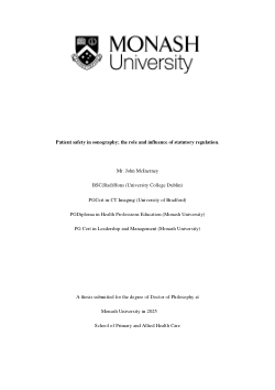 Patient safety in sonography; the role and influence of statutory regulation.