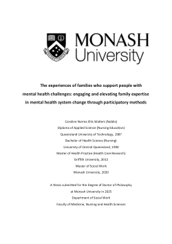 The experiences of families who support people with mental health challenges: engaging and elevating family expertise in mental health system change through participatory methods